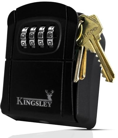 Kingsley QCH-807 Schlüssel-Aufbewahrungsbox, Wandmontage, zurücksetzbarer Code, wasserabweisend, für AirBnB, Ersatzschlüssel, Zuhause, Wohnung