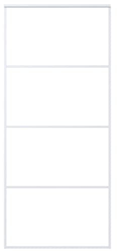 vidaXL Puerta Corredera Herrajes Entrada Corrediza Deslizante Cuarto de Baño Salón Sala de Estar Habitación ESG Vidrio y Aluminio Blanca 90x205 cm