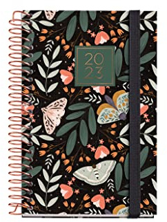 Miquelrius – Jahreskalender 2023 – Tagesseite – Caddy-Größe 80 x 125 mm – Hardcover – Spiralbindung – Spanisch, Englisch und Portugiesisch – Stern, MR39423