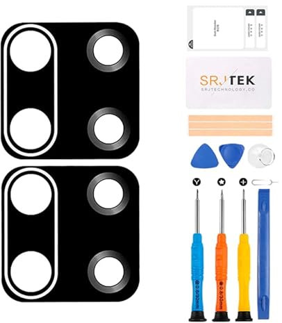 Per Xiaomi Redmi Note 9S Posteriore Fotocamera Vetro Ricambio Per Redmi Note 9 Pro Fotocamera Obiettivo M2003J6A1G, M2003J6B2G Con Kit di Riparazione Utensili Professionali (confezione da 2)