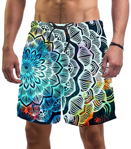 WOSHJIUK Herren-Shorts,Badehose,schnell trocknend,abstraktes altes geometrisches Feld,Board Short Outdoor Walk Beach Bademode