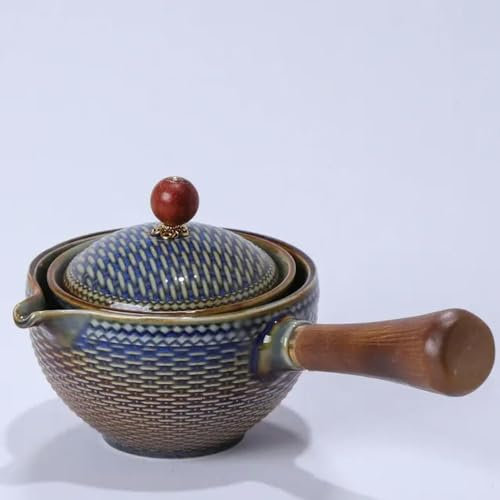 Gong Fu Tea Set Portable 360 Rotation Teapot Ceramic Tea Maker Infuser Semi-Automatic Teaware for Home Office Travel