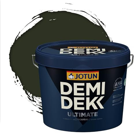 Jotun - Peinture Bois, Lasure Opaque pour Extérieur et Intérieur Satinée - DEMI DEKK CLEAN TECH - RAL 6007 - Vert Bouteille - 3L
