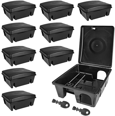 Auswahl Köderstation Ratten Mäuse Köderbox Garten Mausfalle Rattenköderbox Box Rattenfalle Rattenköderstation Kinder- Haustiersicher Mäusebox Koederbox Gift Petigi