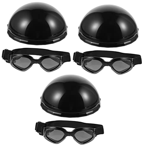 FOMIYES 3sätze Hundesicherheitshelm Mit Uv-schutzbrille Für Kleine Haustiere Verstellbares Teiliges Für Kreative Fotos Und Motorradtouren Leicht Und Bequem Für Hunde Und Katzen