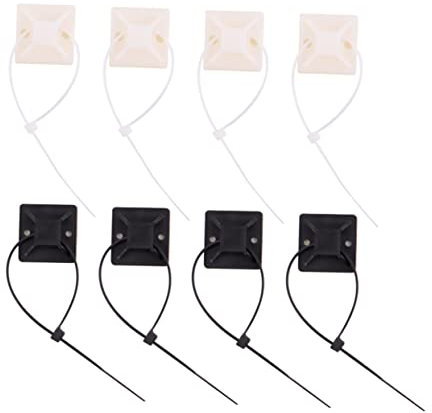 Angoily 400 Stück selbstklebende Halterung Kabelbinderhalterung Drahthalter kabelhalter cable holder Halterung für Kabelbinder An der Wand montiert montieren Sitz befestigen Nylon