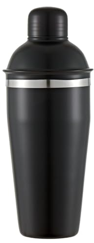 Buckingham Stainless Steel Cocktail Shaker Drink Mixer with Built-in Strainer & Lid Premium Bartender Shaker for Mojitos Margaritas Martinis Cocktails & Mocktails 750 ml (Black Finish)