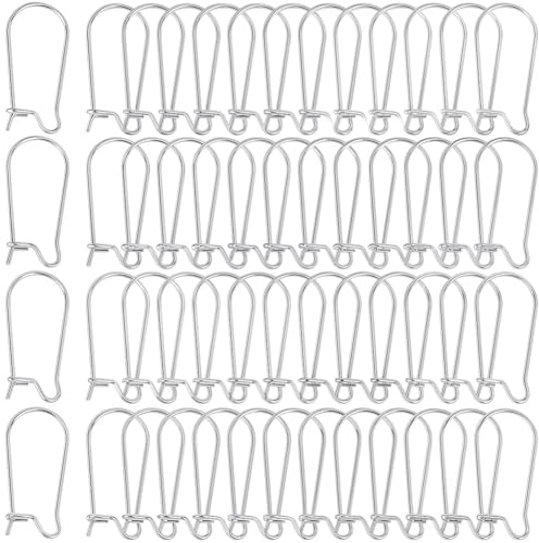 SOFPLATE 1 Scatola 120 Pezzi Orecchino A Rene Trovare Fili per Orecchini A Goccia Fili A Cerchio In Acciaio Inossidabile A Forma di U Ganci Lunghi per Orecchini Pendenti Fili per Orecchini In Argento
