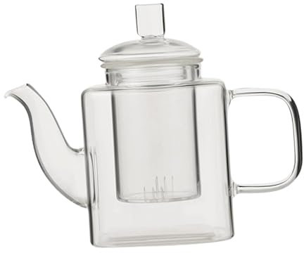 Baoblaze Glass Teapot Transparent Stovetop 350 ml Tea Brewer with Tea Strainer Loose Leaf Tea Maker for Party Camping Travel Tea House