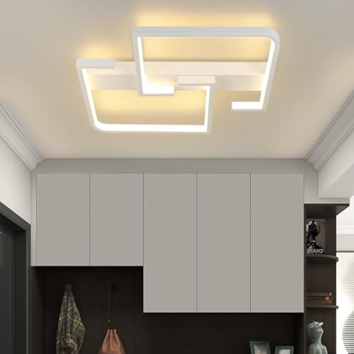 CBJKTX Deckenlampe LED Deckenleuchte Modern - Warmweiß Küchenlampe 19W | 3000K Flurlampe Weiß Metall Design Klein Schlafzimmerlampe für Innen Flur Schlafzimmer Küche Wohnzimmer Studio