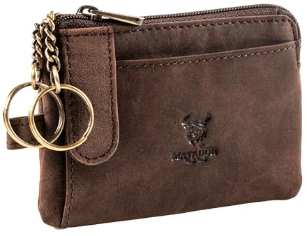 MATADOR Schlüssel Organizer Leder #CUSCO mit edler Geschenkbox, Schlüsselmäppchen, Autoschlüssel Tasche, RFID Portemonnaie für Karten, Luxus Schlüsseltasche mit mehreren Fächern, Braun Dunkel