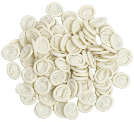 Greacesrio 100 Stück Fingerlinge Antistatisch Fingerschutz Latex Finger Cot für verletzte Finger, rissige Finger, Nagelkunst, Heimwerken, Basteln (weiß)