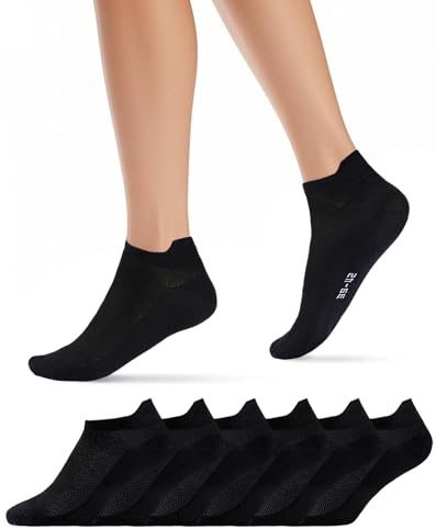 Effeet Korta Löparstrumpor Herr Dam 6 Par, Sneakersockor Vita Svarta, Andningsaktiva Korta Sportstrumpor, Snabbtorkande Lätta Sommarstrumpor För Jogging Löpning