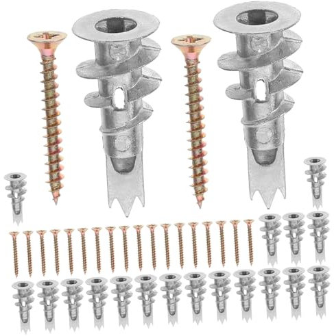 TOKIDNY 20sets Tasselli Per Pareti Cave e Per Cartongesso Kit Di Tasselli e Autofilettanti Per Per Impieghi Gravosi Di Montaggio Per Lampade Specchi e Cornici