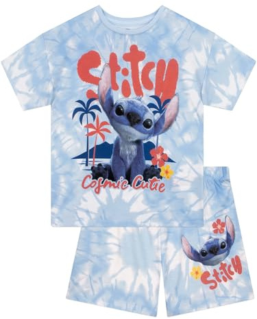 Disney Lilo And Stitch Pyjamas, Short Sleeve Girls Pyjamas, Stitch Pjs For Girls, Pyjama Set, Blue 10-11 Years