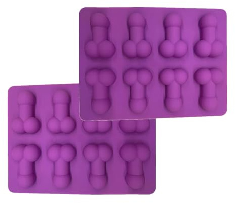 2 Stück Große Eiswürfelform, Mini Lustige Eiswürfelform Penis Silikonform Backform Ice Seifenformen Silikon Kreative Kuchenform Wiederverwendbar Neuheit Ice Cube Tray Silicone für Whisky Schokolade