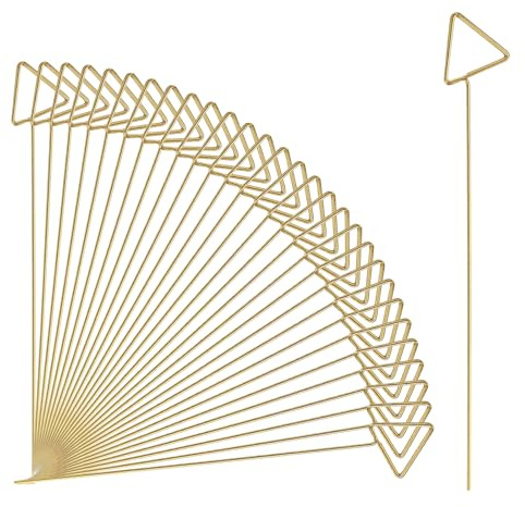 sourcing map 30 soportes para tarjetas de mesa, 5.9 triángulos de metal, clips de alambre para fotos, números de mesa, púas para bodas, fotos, notas, restaurante, dorado