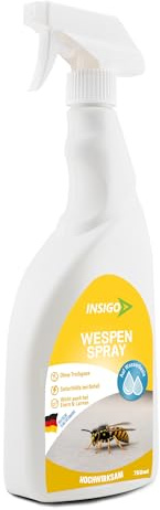 INSIGO Anti Wespen Spray 750ml Sprühflasche - Wespenmittel mit mechanischer Wirkung - Effektive Abwehr für Wespen - Wespen Spray mit Sofortwirkung
