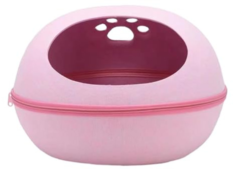 kowaku Abri pour Chat, Design Portable, Lit Résistant Aux Rayures avec Structure en Coquille D'œuf, Rose