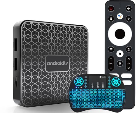 CHROX Android 14.0 TV Box, Smart TV Box 2 GB di RAM 16 GB di Rom RK3518 CPU Quad Core WIFI6 Integrato E 2.4G + 5G Dual Wi-Fi BT5.0 LAN Ethernet con Mini Tastiera Retroilluminata