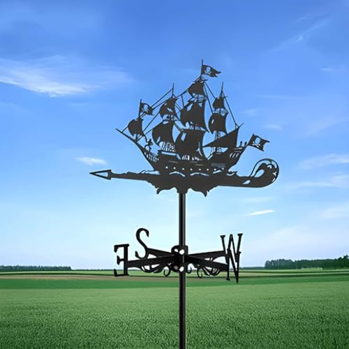 Girouettes de toit pour bateau à voile, girouettes de toit pour bâtiments métalliques, outil de mesure décoratif du vent extérieur, indicateur de direction du vent, girouettes en fer pour cour