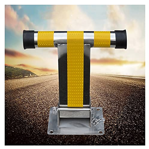 SnamicE Barrière de stationnement Pliable en Acier Inoxydable en Forme de T, verrou de sécurité Robuste avec Cadenas et pêne, Jaune - 370 x 370 mm,Yellow-370x370mm