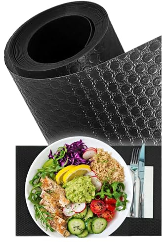 ZOLTA rutschfeste Schutzmatte 600x50 cm PVC Schubladenmatte Regaleinlage Küchenschrank Unterlage wasserfest zuschneidbar Anti-Rutsch Matte für die Schublade für Küche Bad Büro Garage Schwarz