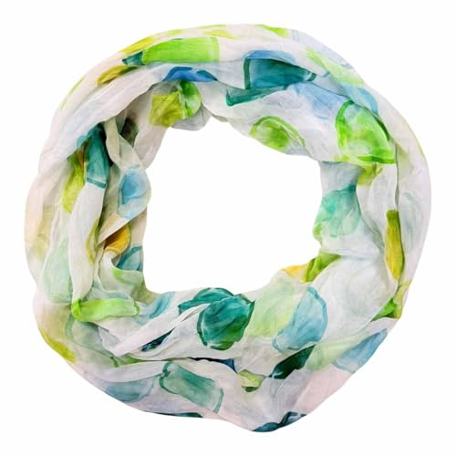 Jeamis Kreis Seide Loop Farbverlauf Frühling Rundschal Rainbow Unisex Sommer Leicht Schal Stola Dots