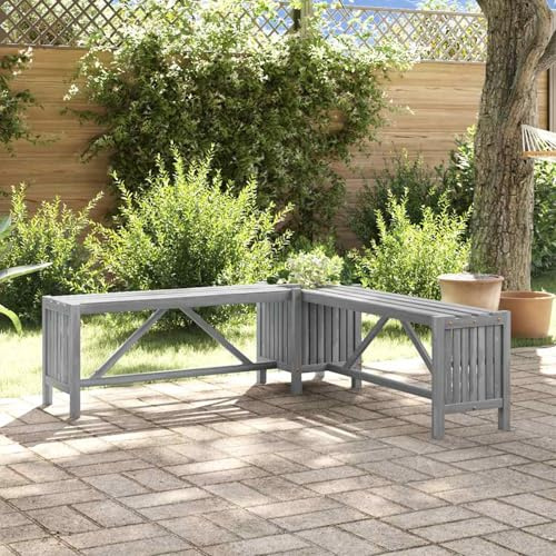 Gecheer Acacia Wood Garden Bench with Planter Box - Outdoor Furniture for Patio & Deck Model311824