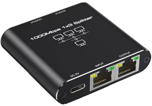 Awwertse Adaptador de Extensión de Red RJ45, Conmutador Ethernet, Conmutador LAN para PC.