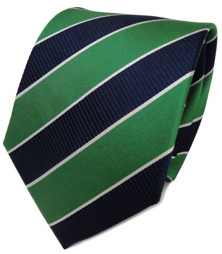 TigerTie Designer Seidenkrawatte in gestreift - Krawattenbreite 8 cm - Clubstreifen