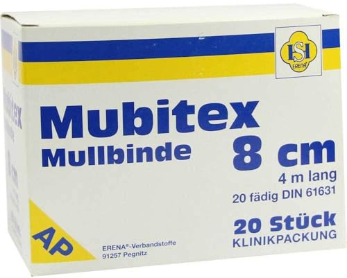MUBITEX Mullbinden 8 cm ohne Cello 20 St