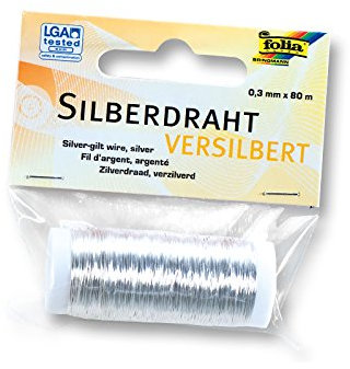 CREATIV DISCOUNT ® Silberdraht, 0,3 mm x 80 m
