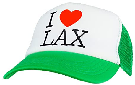 Captain LAX I Love LAX Lacrosse Trucker Cap - größenverstellbar Kappe, atmungsaktiv, Print, Unisex