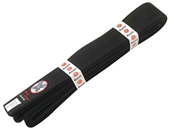 Ronin Brand Martial Arts Uniform Solid Colored Rank Belt – Yellow, Green, Orange, Blue, Purple, Red, Brown, & Black - Premium Quality (Black, 4)