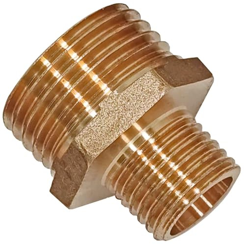 MegaHaustechnik Reduziernippel, 1 1/2“ x 1 AG, Gewindefitting Messing | Trinkwasser geeignet, Außengewinde reduziert, Rohr Reduzierung Reduktion Stück Übergang