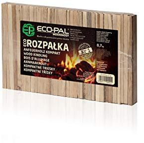 ECO-PAL - Accendifuoco ecologico, pulito ed estremamente asciutto, pezzi di legno per diversi tipi di caminetti, lunga durata di combustione