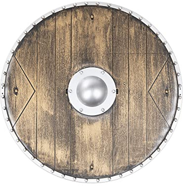 Funidelia | Scudo di vikingo Guerriero di 40 cm per Donna e Uomo Nordico, Valchiria, Barbarian, Vikings - Marroni, Accessorio per Costume