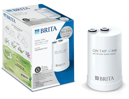 BRITA On Tap Wasserfilter HF, Weiß - Verbessert den Geschmack und die Qualität des Wasserhahnwassers (1er Pack)