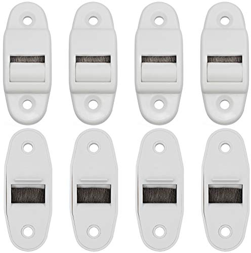 WJMY Guida Cinghia Tapparella Con Spazzola e Rullo，Per Cinture Fino a 23 mm di Larghezza, Distanza Tra i Fori 45 mm – 8 Pezzi (Rolle bis 23mm Gurtbreite)