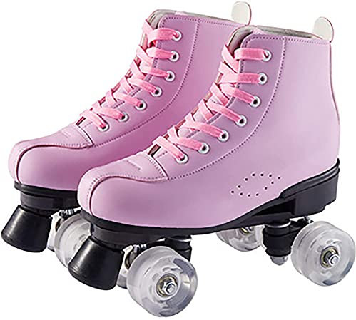 Unisex Skates Double Row, Allrad-Anfängerinnen, Herren, Jungen und Mädchen, High-Top-Rollschuhe,44
