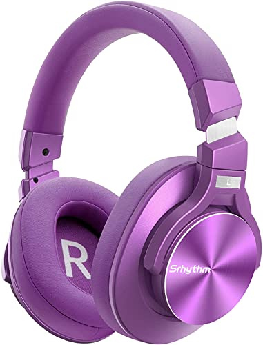 Srhythm NC75 Pro ANC Cuffie Wireless Bluetooth 5.0 Cancellazione Attiva del Rumore,Over Ear con Microfono Stereo Hi-Fi,Carica Rapida, 40 ore di Lavoro,per iPhone, Android, PC
