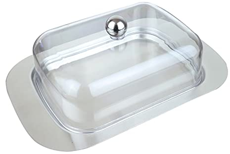 mantequillera Caja de mantequilla de mantequilla de acero inoxidable Recipiente de queso de recipiente Bandeja de guarda con tapa Caja de queso de mantequilla de mantequilla Porta mantequilla