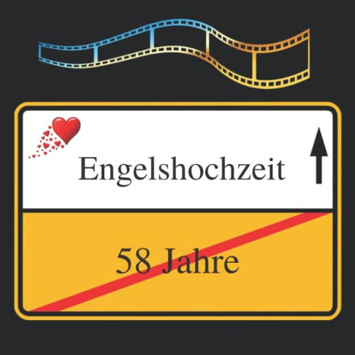 Fotoalbum & Gästebuch 58. Hochzeitstag Engelshochzeit Ortsschild Engels Hochzeit Geschenkidee Guest Book Taschenbuch 100 Seiten Hochzeitsalbum ... Polterabend JGA Flitterwochen Hochzeitsreise