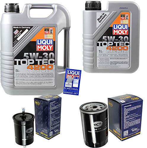 QR-PARTS 69398766 Filter Set Inspektionspaket 6 Liter Motoröl Top Tec 4200 5W-30 SCT Germany Kraftstofffilter Ölfilter