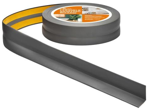 Quest Rodapié Flexible PVC 30x30 mm Autoadhesivo - Gris oscuro, 5 m