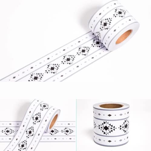 Guest Ruyunlai Bordüre selbstklebend schwarzer Diamant 12cm X 500cm zum Aufkleben für Wohnzimmer Küche Badezimmer Tapetenrahmen Abnehmbare Wasserdicht Bodenleiste Verdicken PVC Dekorative Bordüre