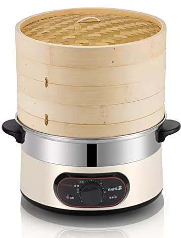 Vapor eléctrico doméstico multifuncional, cocina automática de aislamiento de vapor, vaporizador de cocina con tapa, ideal para pan, dim sum, pescado, carne