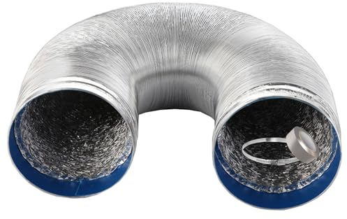 Verlängerung Abluftrohr Schallgedämmter Flexibel Lüftungsschlauch mit Rauschunterdrückung Flexibel Luftleitungen Aus Aluminium Rohr, für Klimaanlage,Wäschetrockner,Dunstabzugshaube,Rohrventilator ( Co