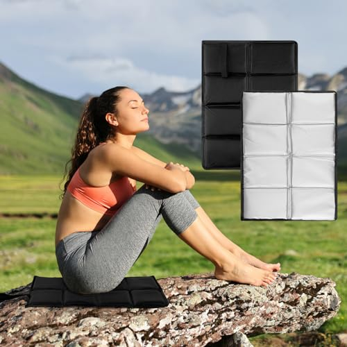 2 Stück Faltbare Thermo Sitzkissen Outdoor, Wasserdicht für Stadion, Wandern, Camping & Picknick